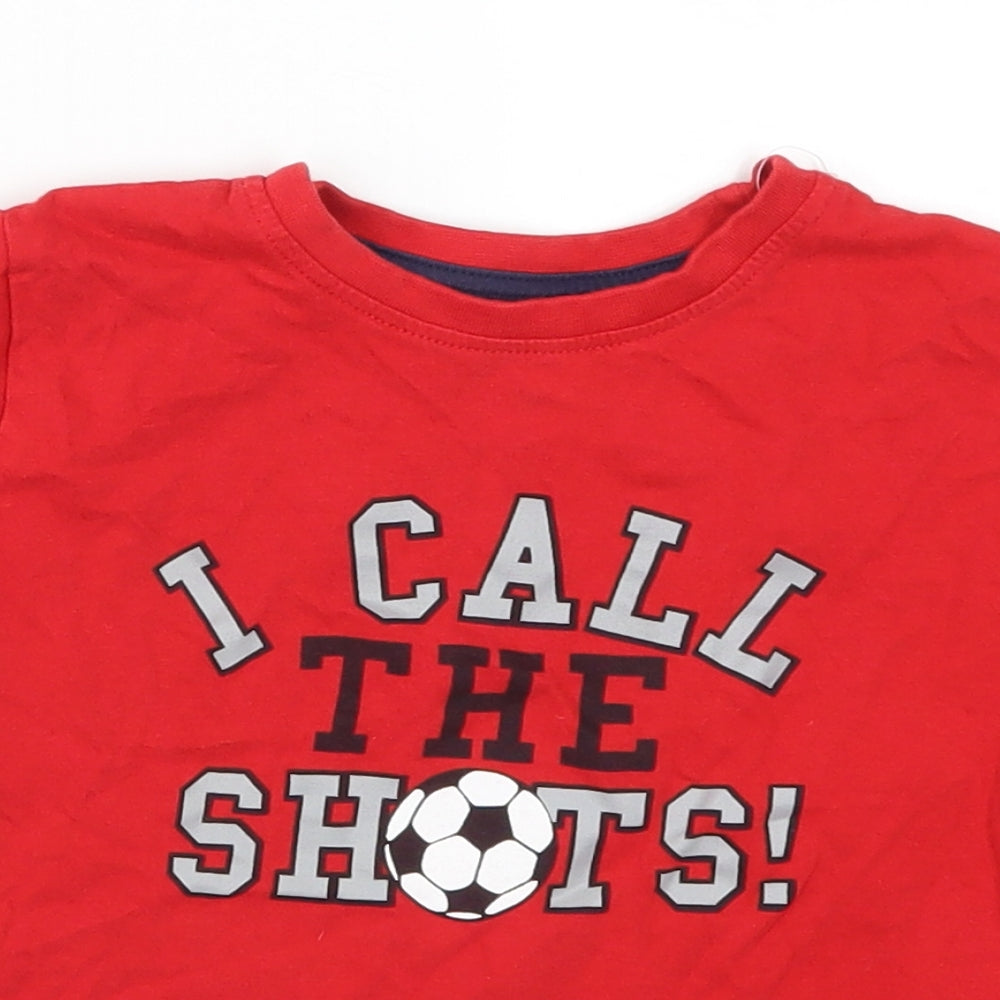 Primark Boys Red   Basic T-Shirt Size 3-4 Years  - I Call The Shots