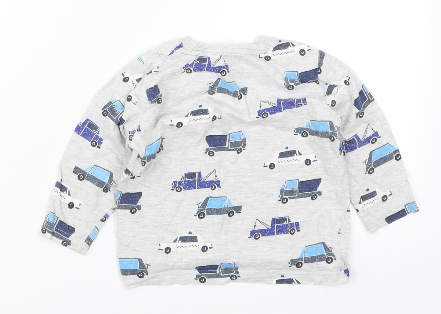 Primark Boys Grey   Basic T-Shirt Size 18-24 Months  - Cars and Trucks