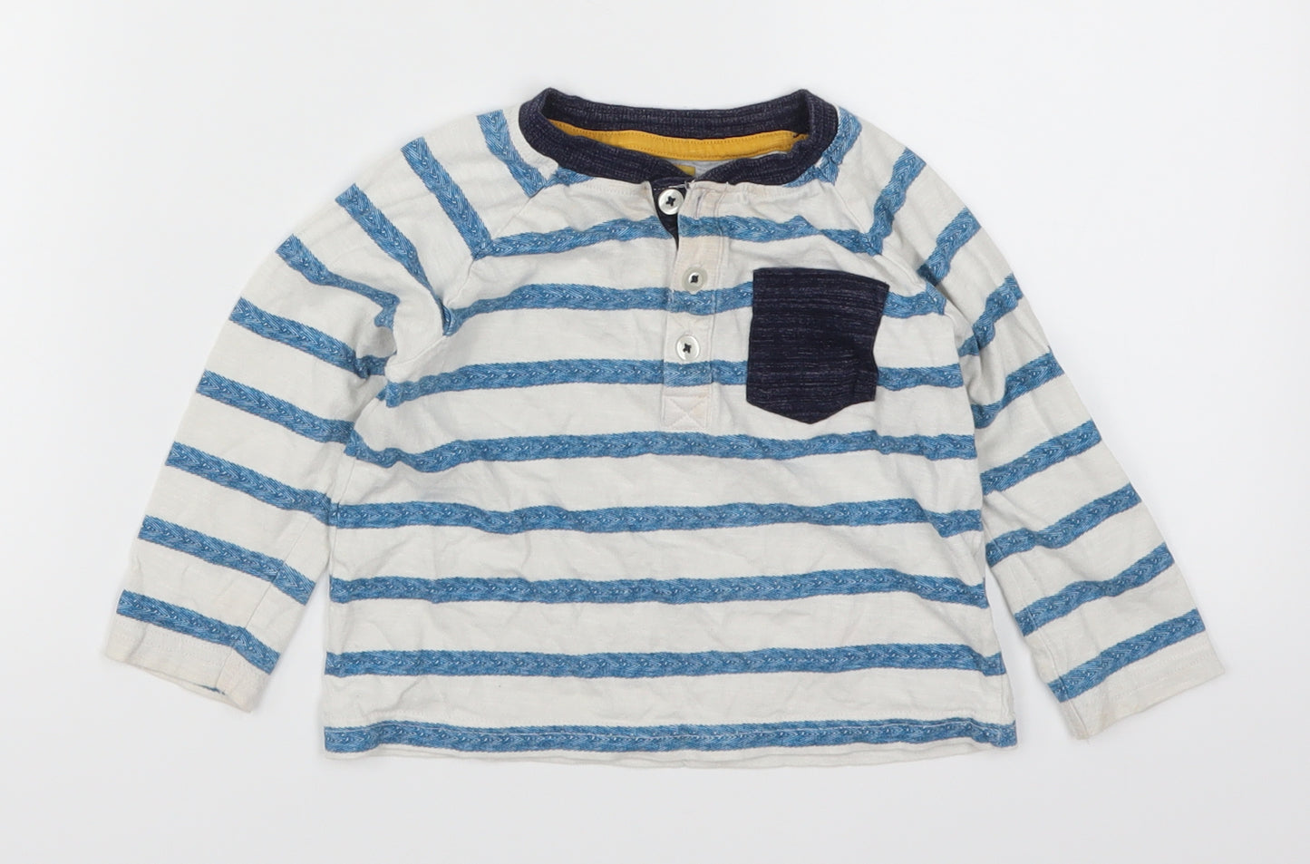 F&F Boys Blue Striped  Basic T-Shirt Size 18-24 Months
