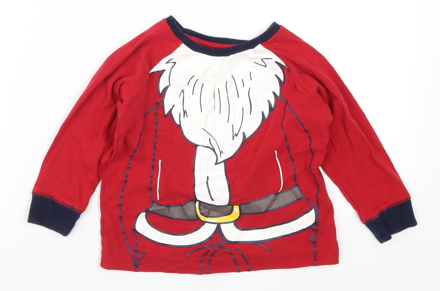 Matalan Boys Red   Basic T-Shirt Size 2-3 Years  - Santa Claus