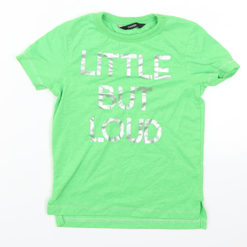George Boys Green   Basic T-Shirt Size 3-4 Years  - Little But Loud