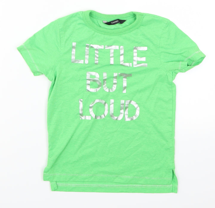 George Boys Green Basic T-Shirt Size 3-4 Years - Little But Loud