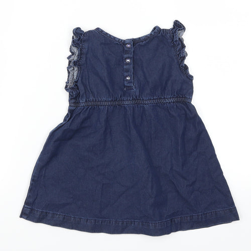 Essential Girls Blue  Denim Skater Dress  Size 2 Years