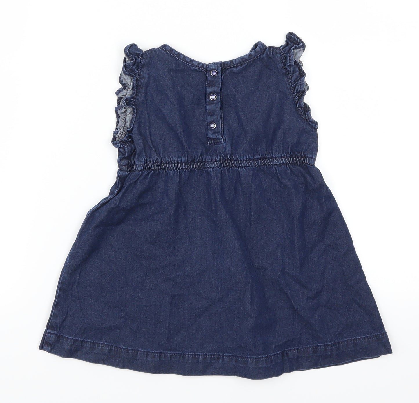 Essential Girls Blue  Denim Skater Dress  Size 2 Years