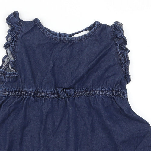Essential Girls Blue  Denim Skater Dress  Size 2 Years