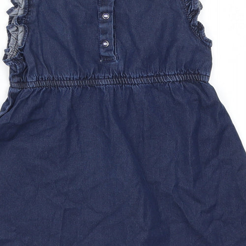 Essential Girls Blue  Denim Skater Dress  Size 2 Years