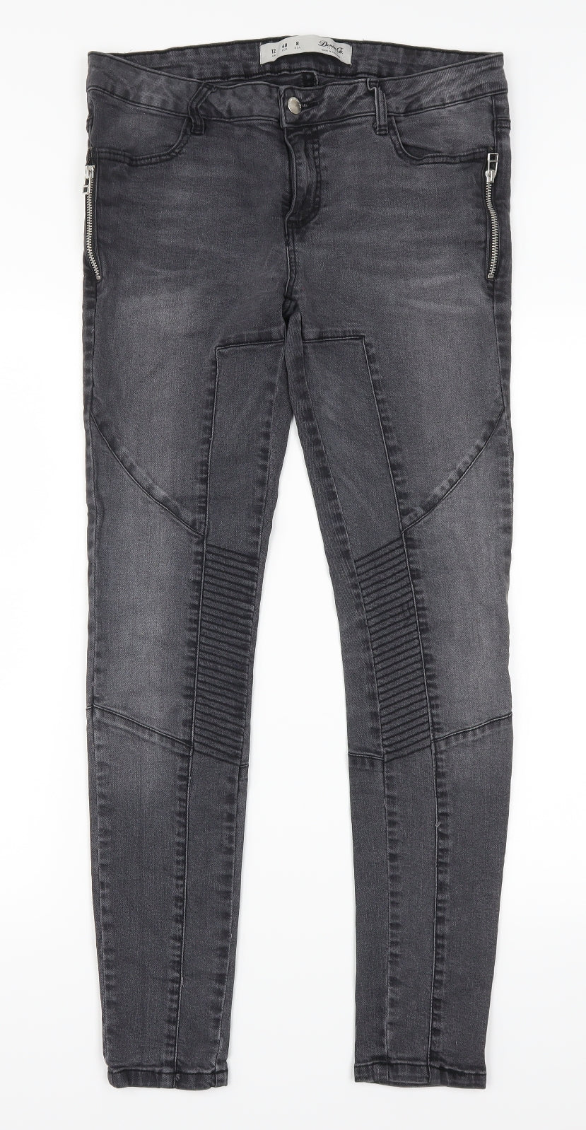 Denim Co Womens Grey  Denim Skinny Jeans Size 12 L29 in