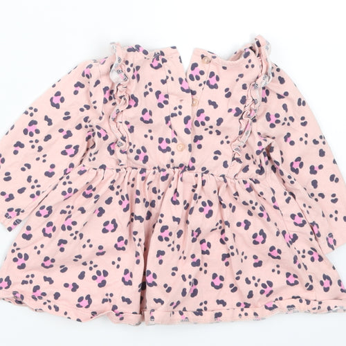 Matalan Girls Pink Animal Print  Skater Dress  Size 3-6 Months