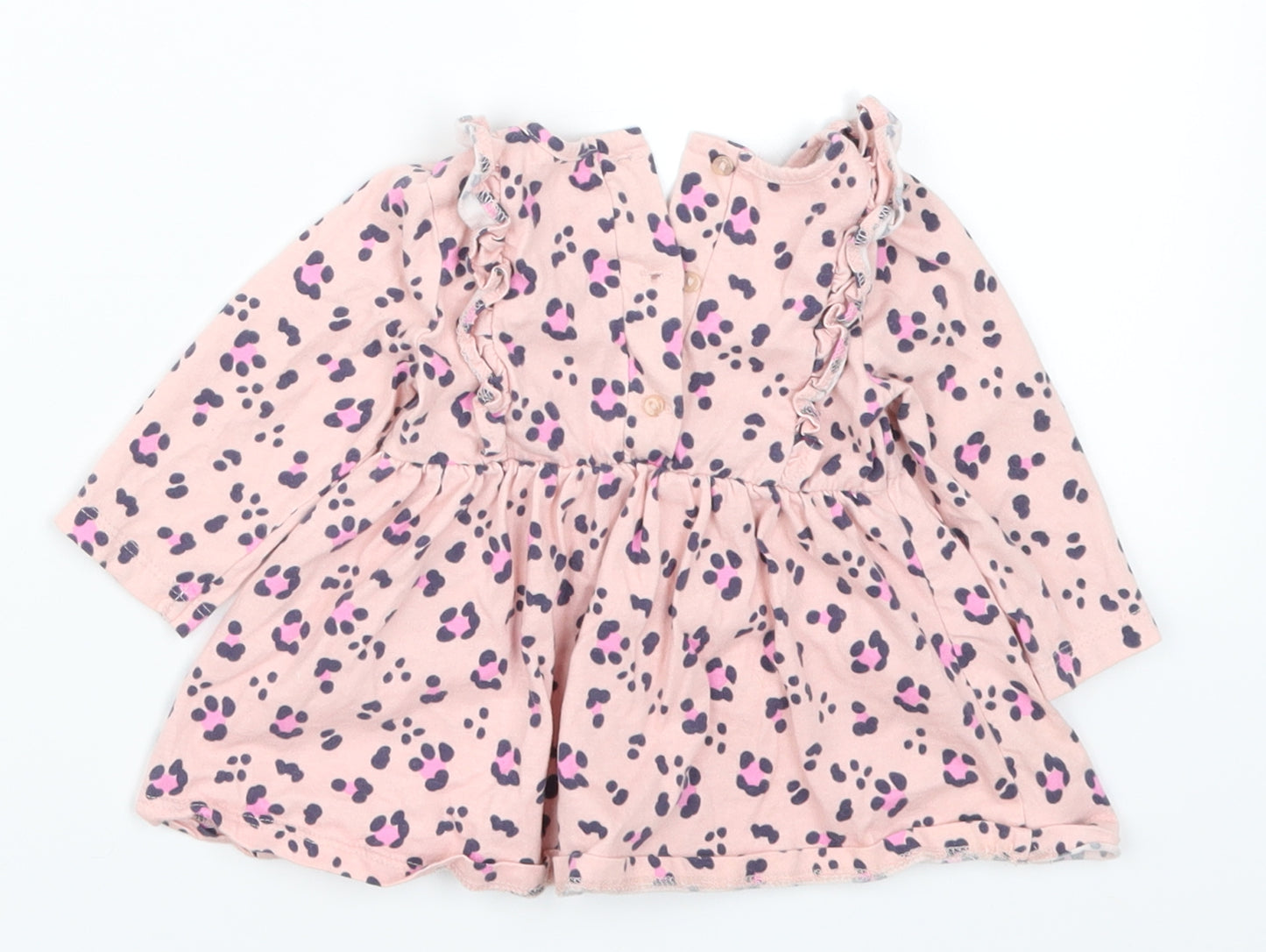 Matalan Girls Pink Animal Print  Skater Dress  Size 3-6 Months