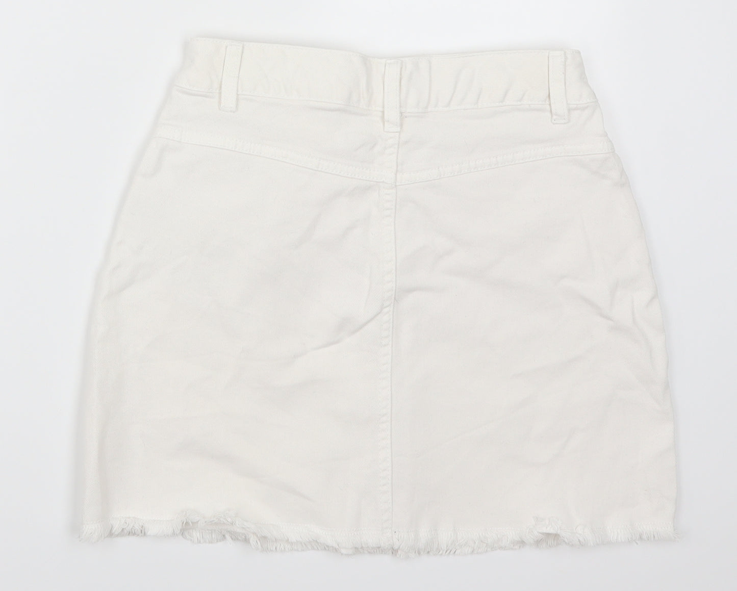 F&F Girls White  Denim A-Line Skirt Size 13-14 Years