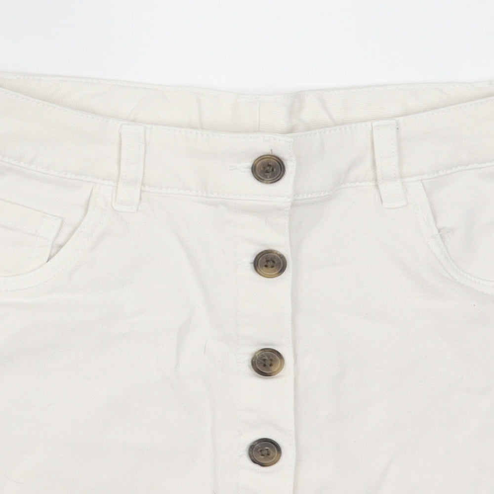 F&F Girls White  Denim A-Line Skirt Size 13-14 Years