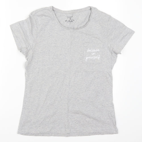 Primark Womens Grey Solid  Top Pyjama Top Size 10  - Believe in Yourself