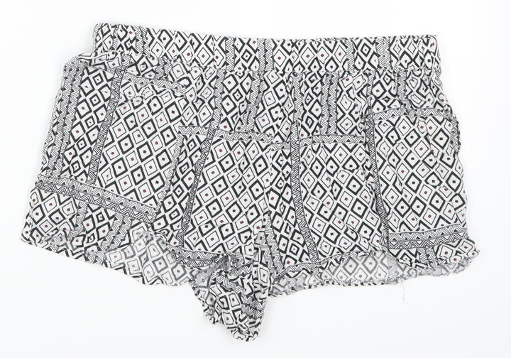 Papaya Womens Grey Geometric Mom Shorts Size 8