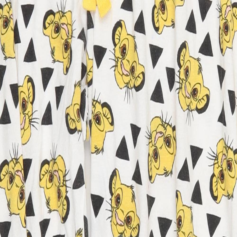 Primark Womens Yellow Geometric  Sweatpants Trousers Size 10 L28 in - Lion King Loungewear