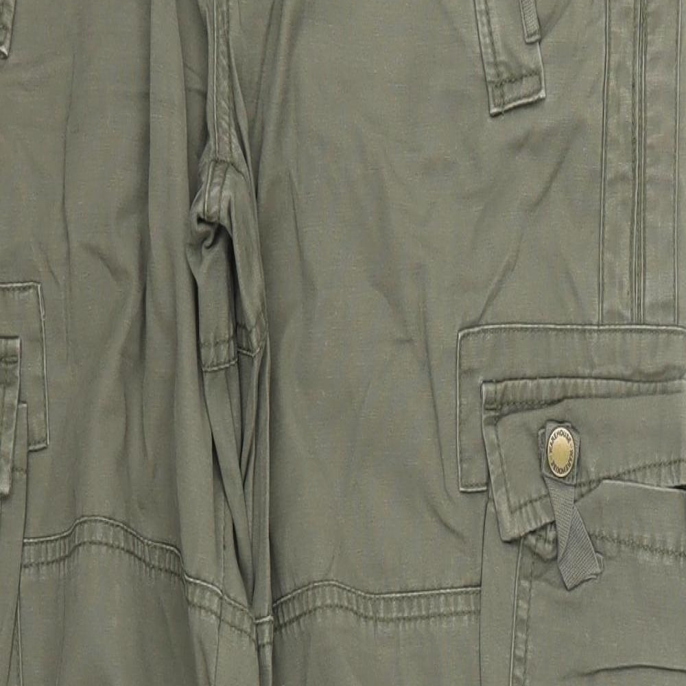 Warehouse Womens Green   Cargo Trousers Size 14 L29 in