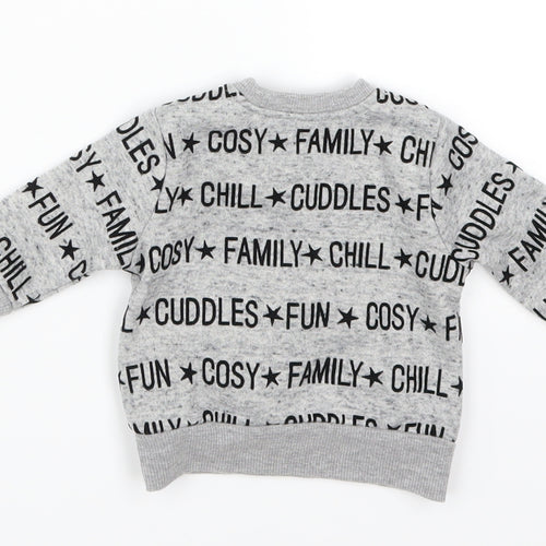 Primark Baby Grey   Basic T-Shirt Size 0-3 Months  - Family Fun Cosy Chill Cuddles