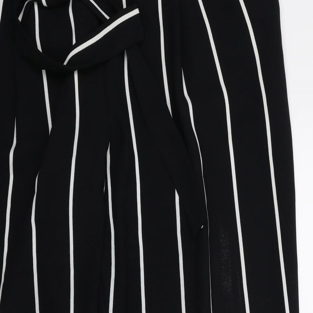 F&F Womens Black Striped  Trousers  Size 16 L27 in