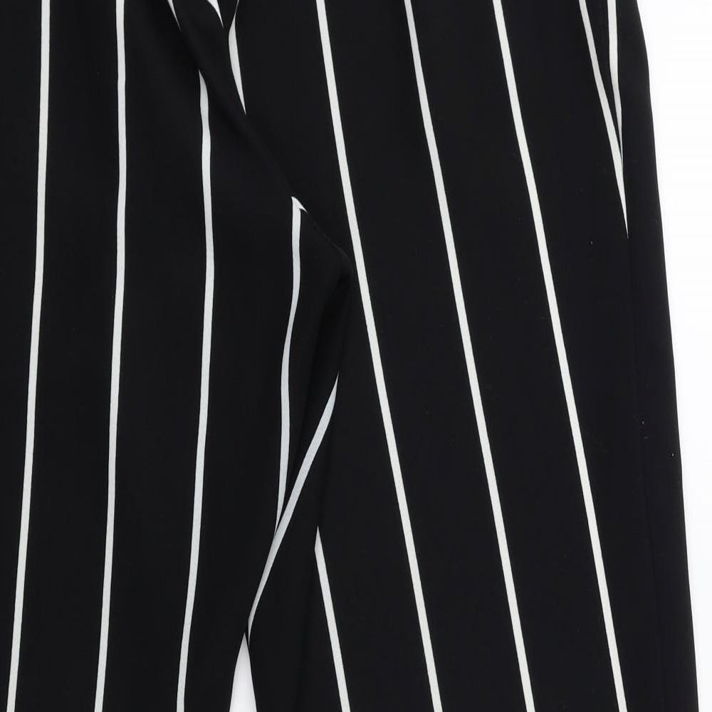 F&F Womens Black Striped  Trousers  Size 16 L27 in