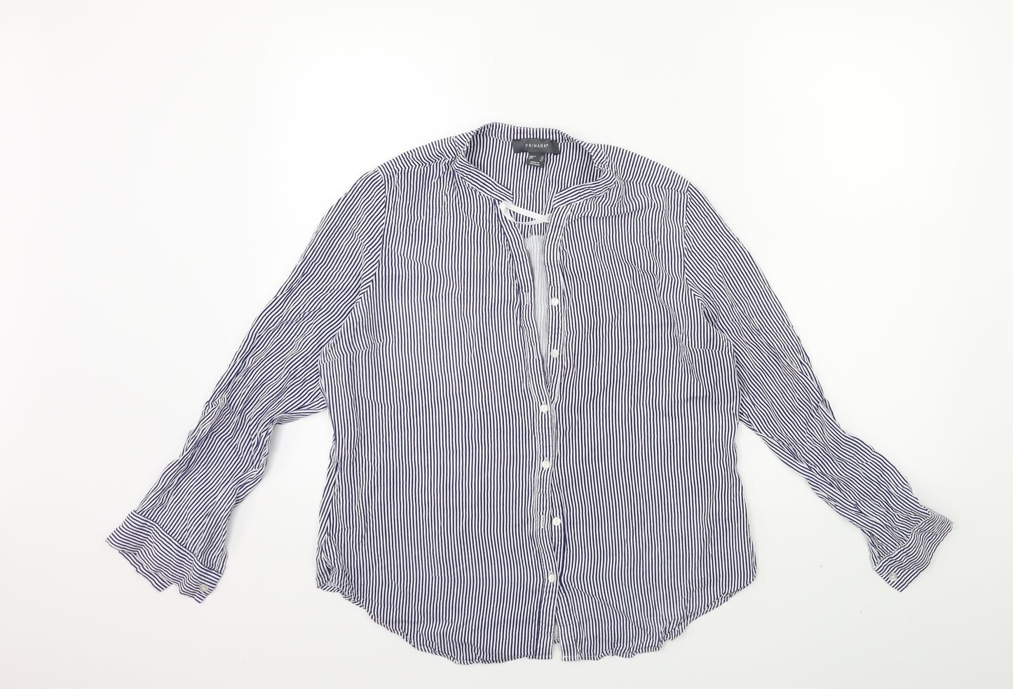 Primark Womens Blue Striped  Basic Blouse Size 18