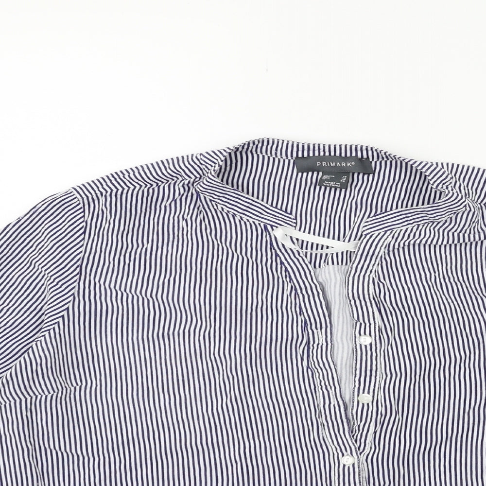 Primark Womens Blue Striped  Basic Blouse Size 18