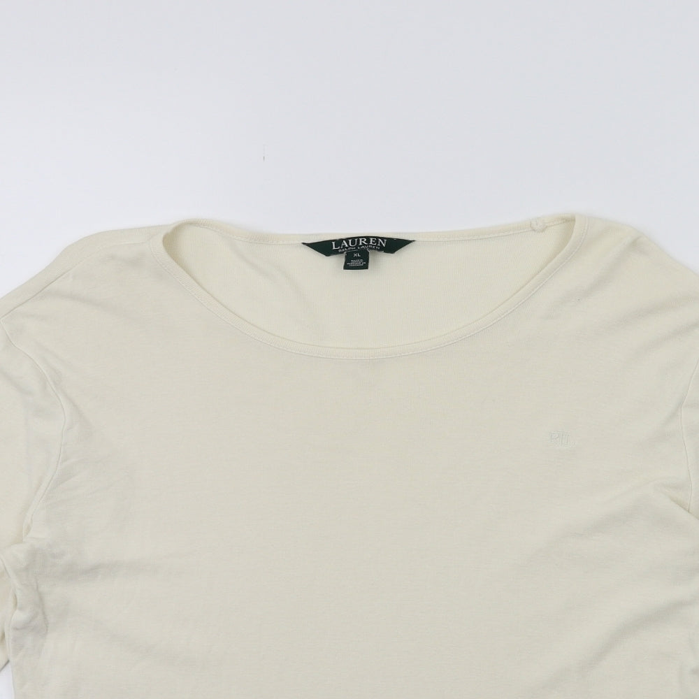 Ralph Lauren Womens Beige   Basic T-Shirt Size XL