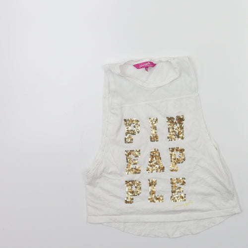 Pineapple Girls White   Basic Tank Size 5-6 Years