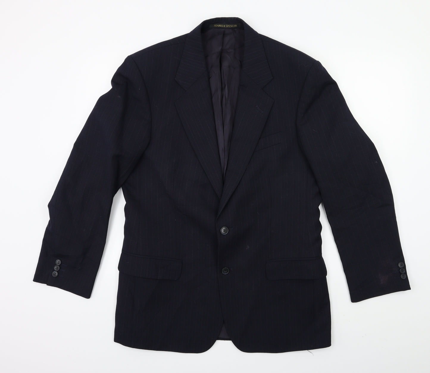 Marks and Spencer Mens Blue Striped  Jacket Suit Jacket Size 38