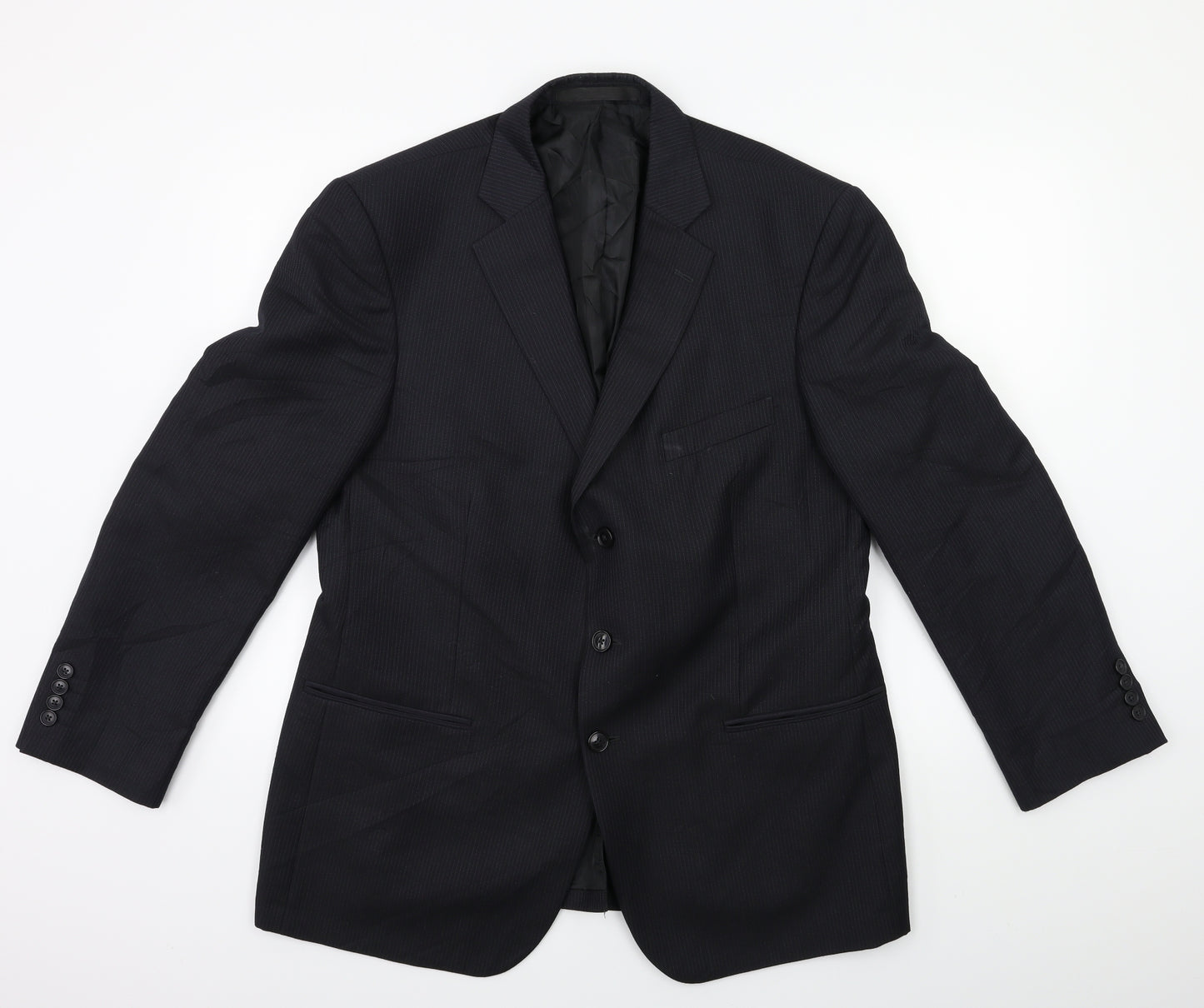Marks and Spencer Mens Blue Striped  Jacket Suit Jacket Size 42