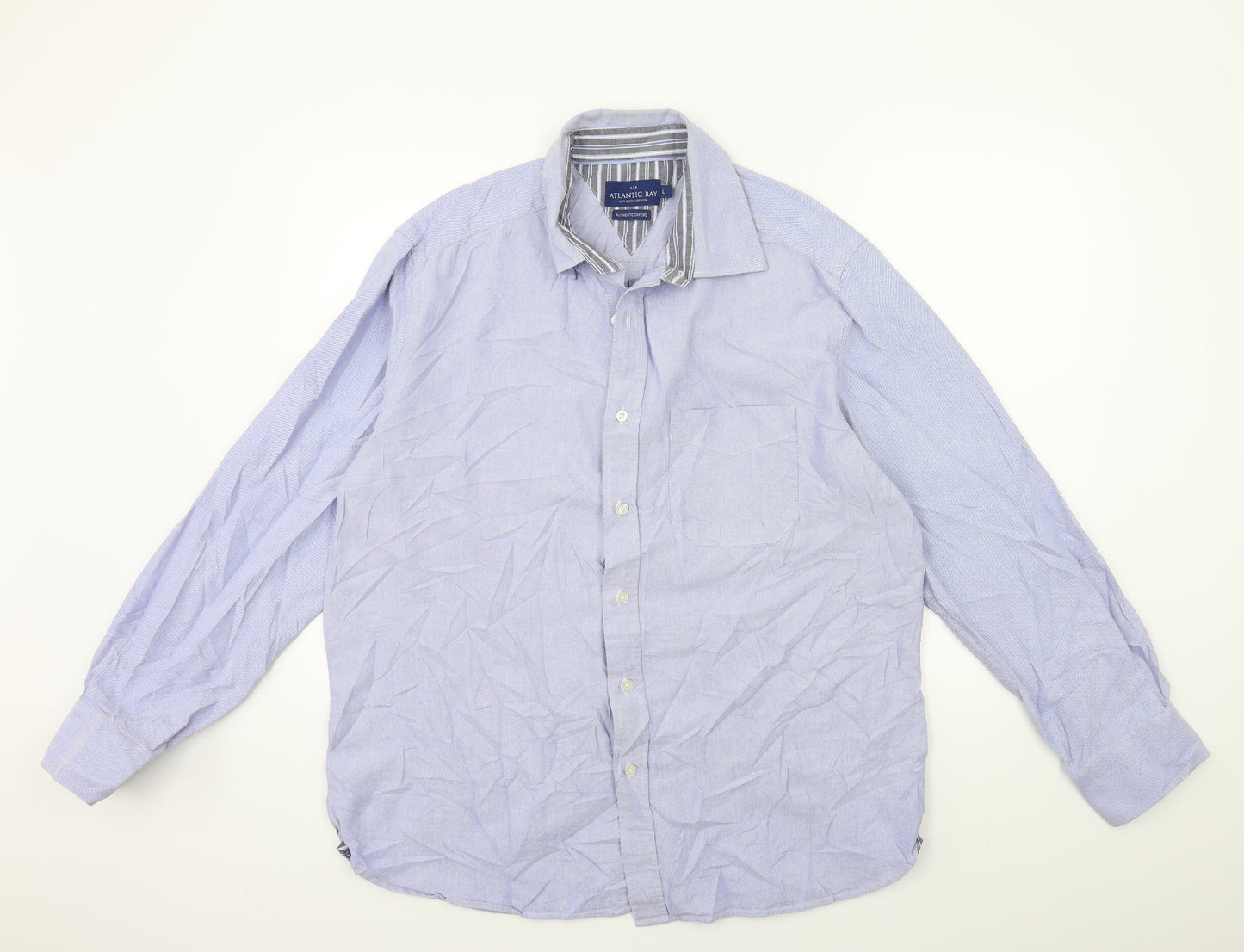 Atlantic Bay Mens Blue    Dress Shirt Size L