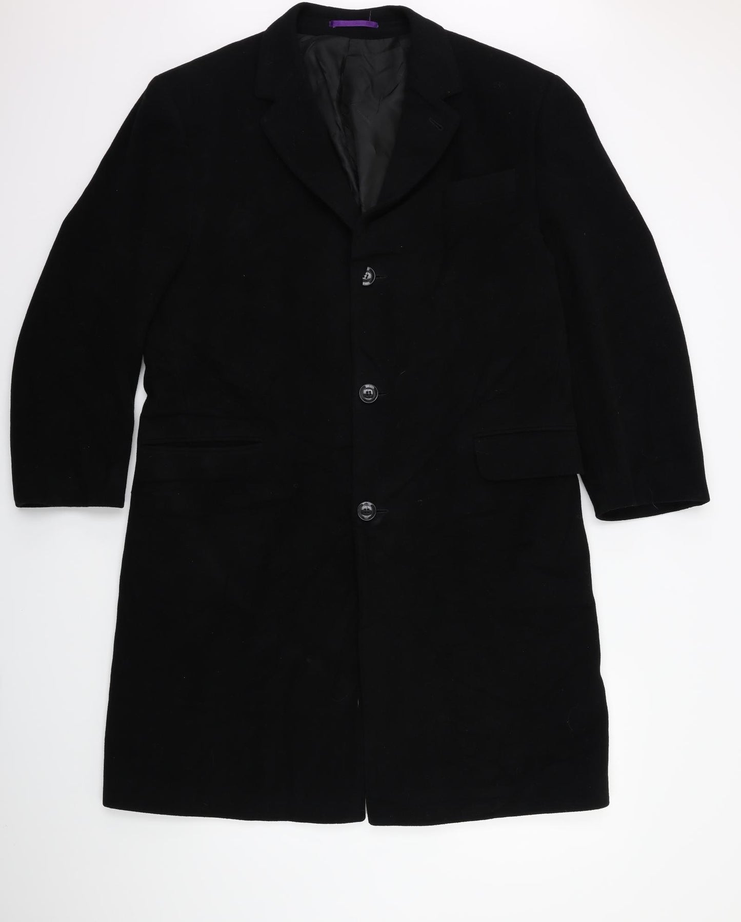 NEXT Mens Black   Overcoat Coat Size L