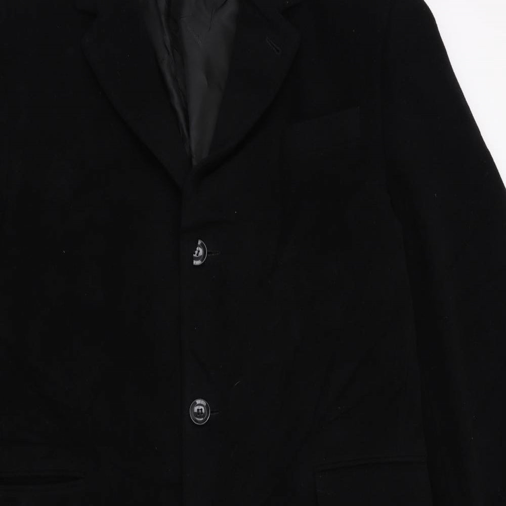 NEXT Mens Black   Overcoat Coat Size L