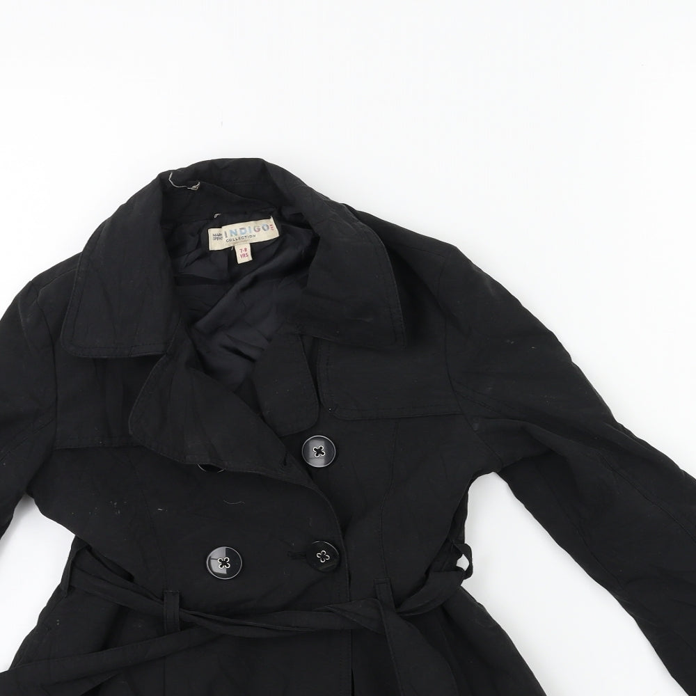 Marks and Spencer Girls Black   Trench Coat Coat Size 7-8 Years