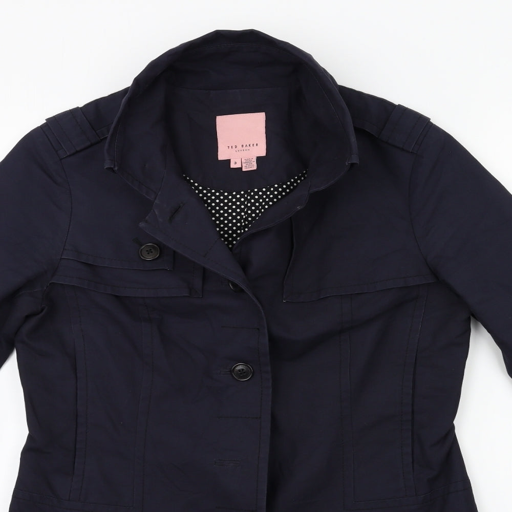 Ted Baker Womens Blue   Overcoat Coat Size M