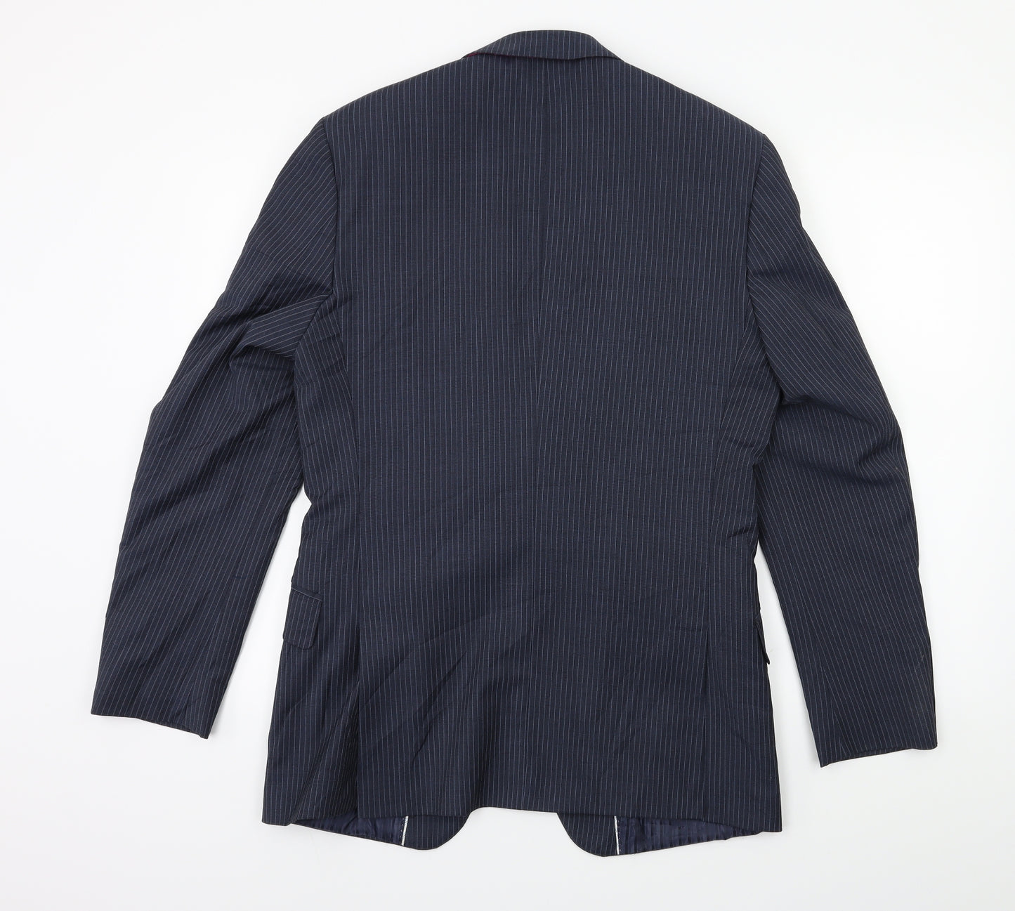 Urban Resistance Mens Blue Striped  Jacket Suit Jacket Size 36