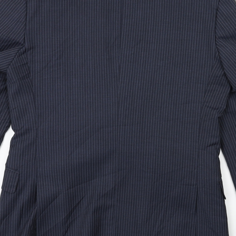 Urban Resistance Mens Blue Striped  Jacket Suit Jacket Size 36