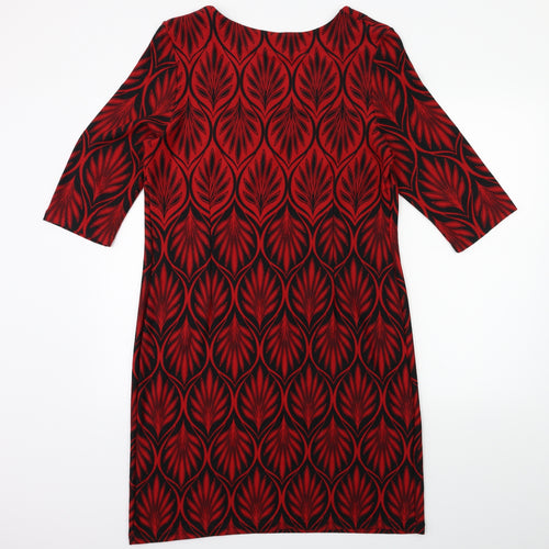 Roman Womens Red Floral  Jumper Dress  Size 16