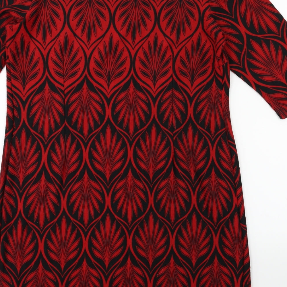 Roman Womens Red Floral  Jumper Dress  Size 16