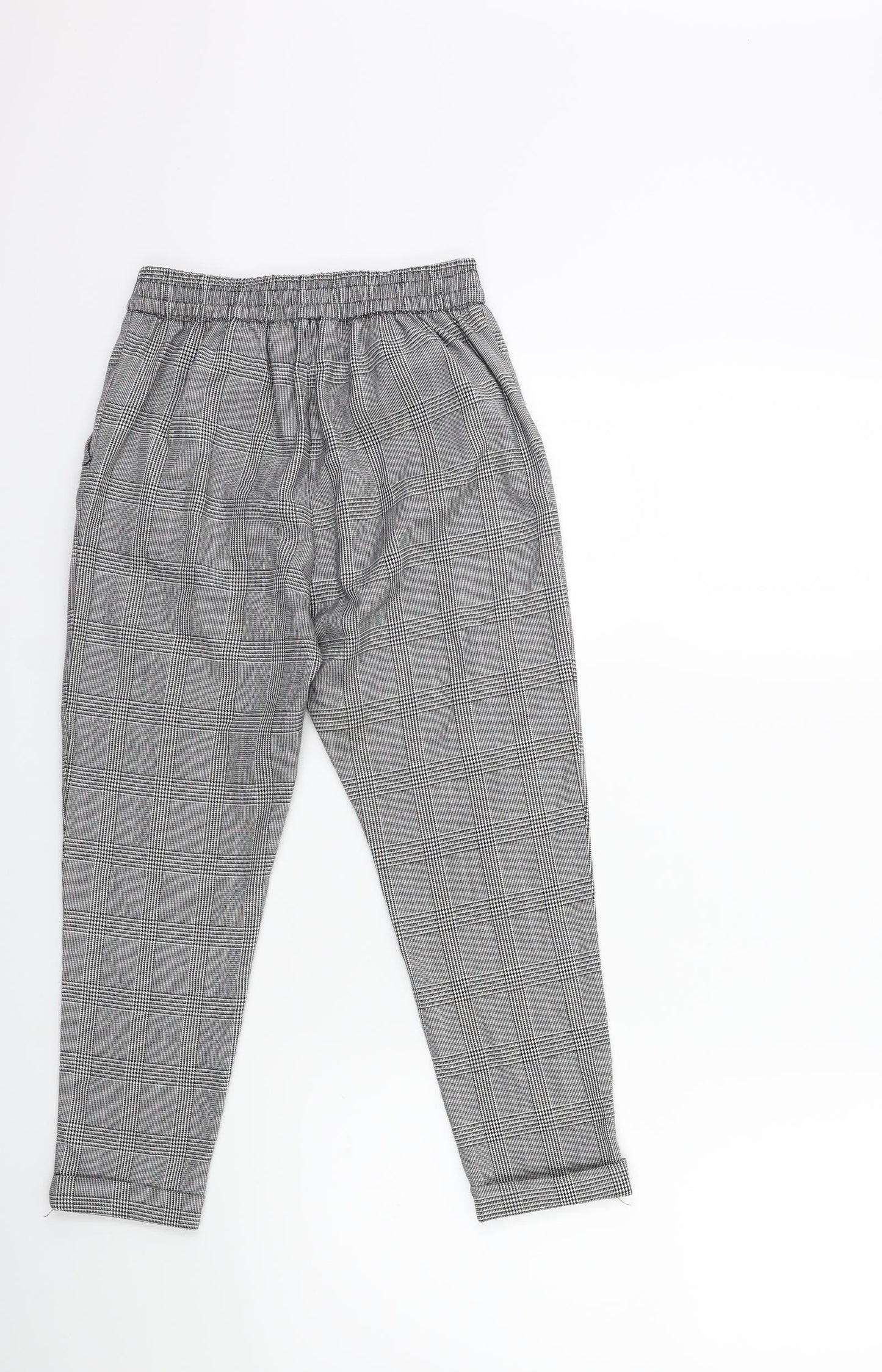 H&M Girls Grey Check   Trousers Size 9-10 Years