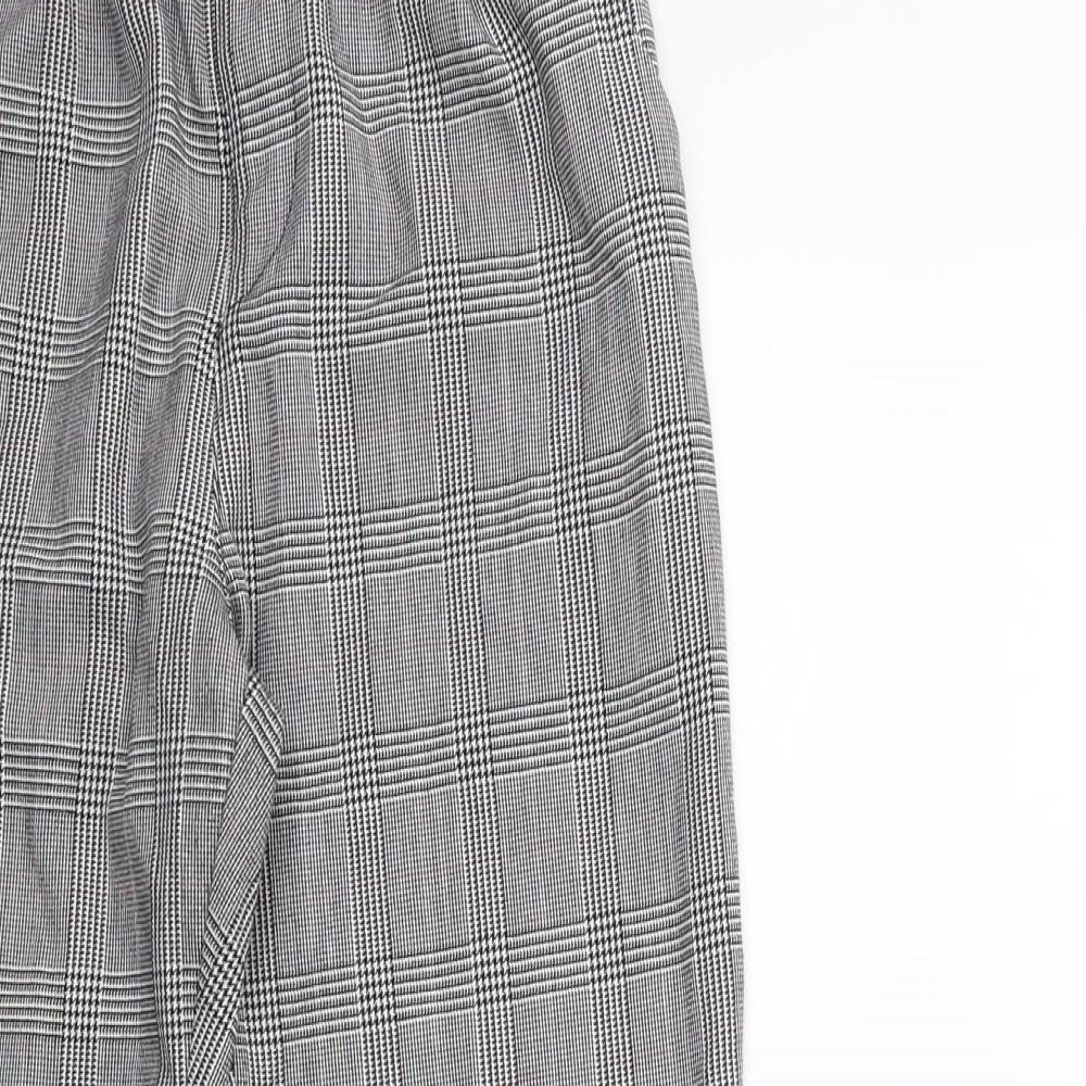 H&M Girls Grey Check   Trousers Size 9-10 Years