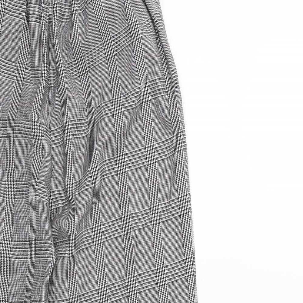 H&M Girls Grey Check   Trousers Size 9-10 Years