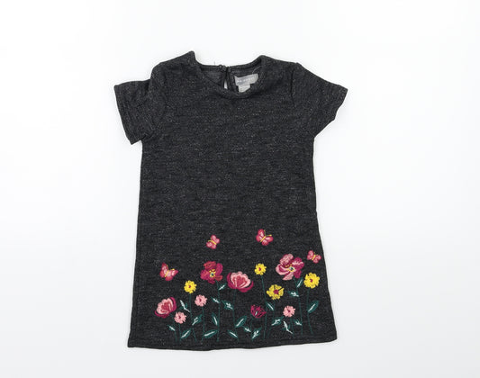 Front view of Primark Baby Black Floral A-Line, size 12-18, Months
