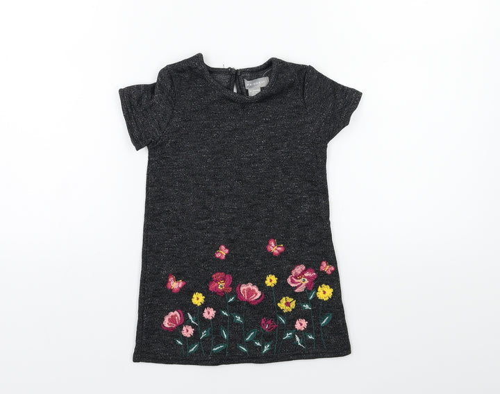 Primark Baby Black Floral  A-Line  Size 12-18 Months