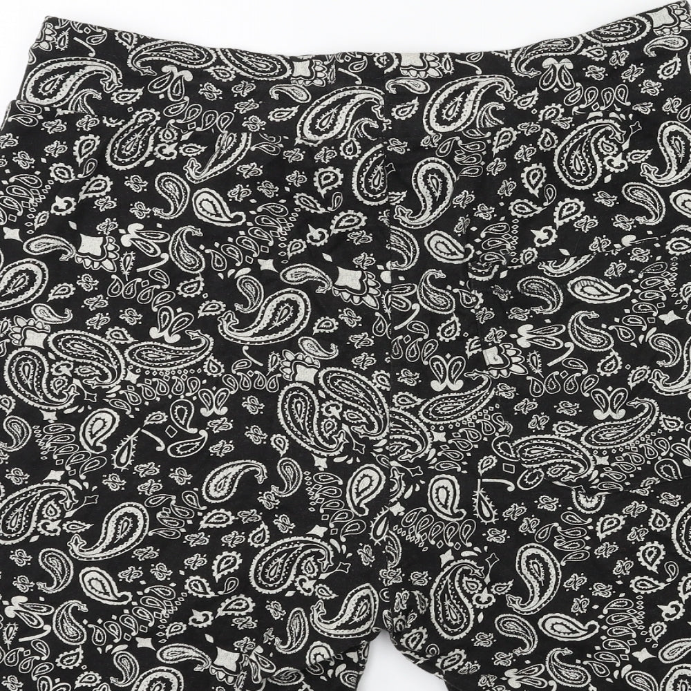 H&M Mens Black Paisley  Sweat Shorts Size L