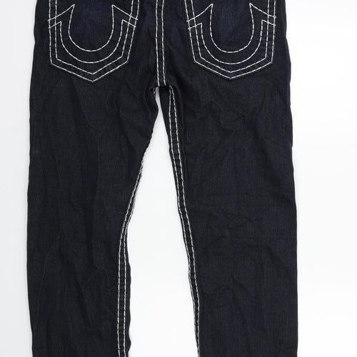 True Religion Mens Blue  Denim Straight Jeans Size 34 in L30 in