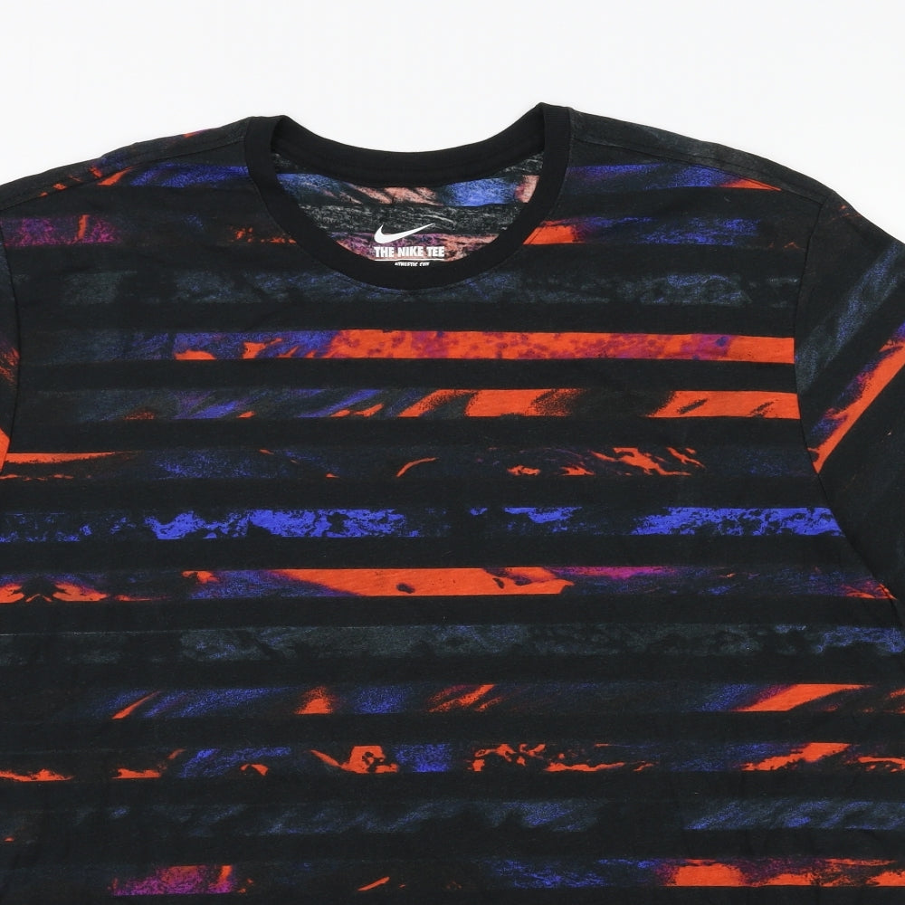 Nike Mens Black Striped   T-Shirt Size XL