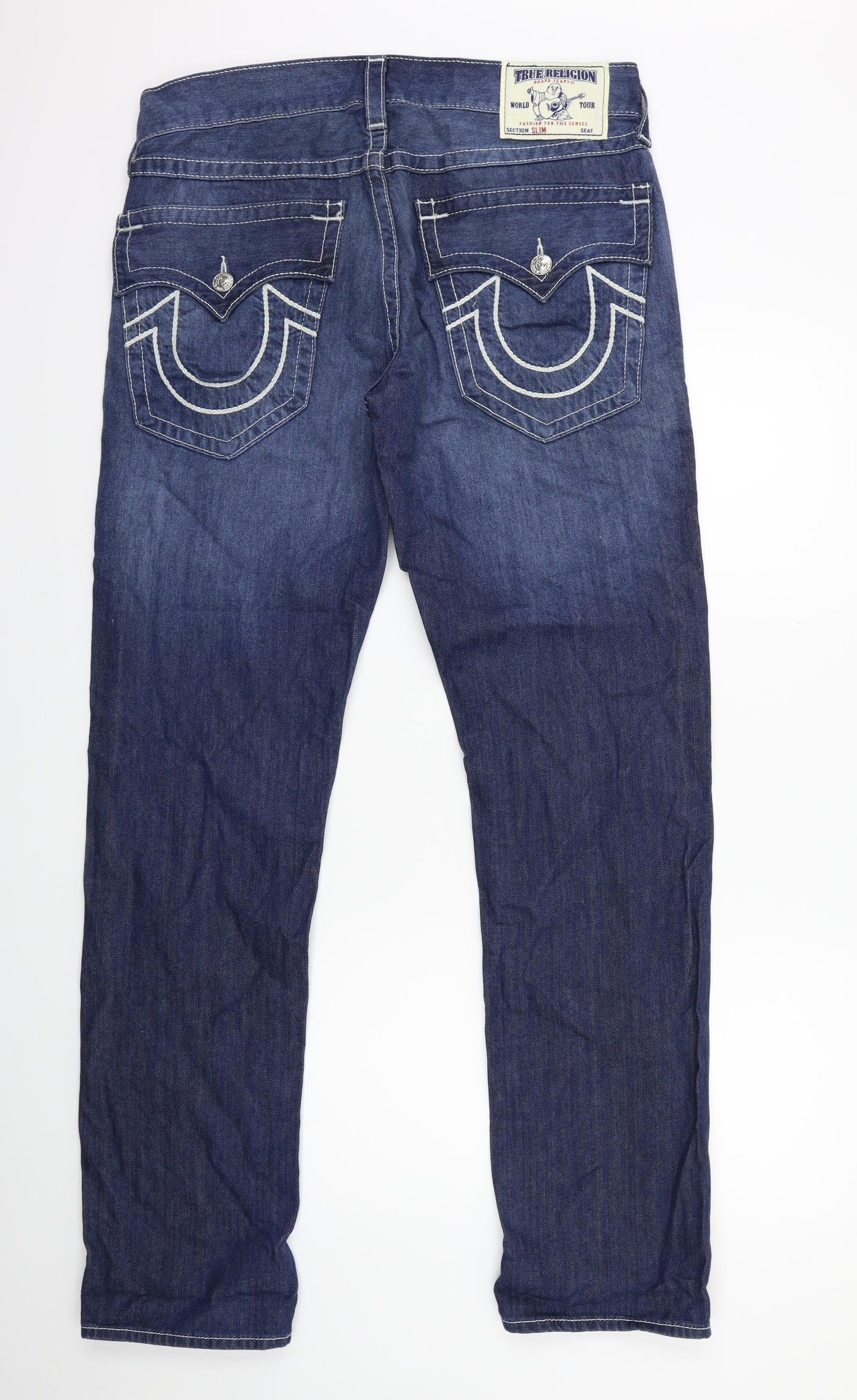 True Religion Mens Blue  Denim Straight Jeans Size 33 in L33 in