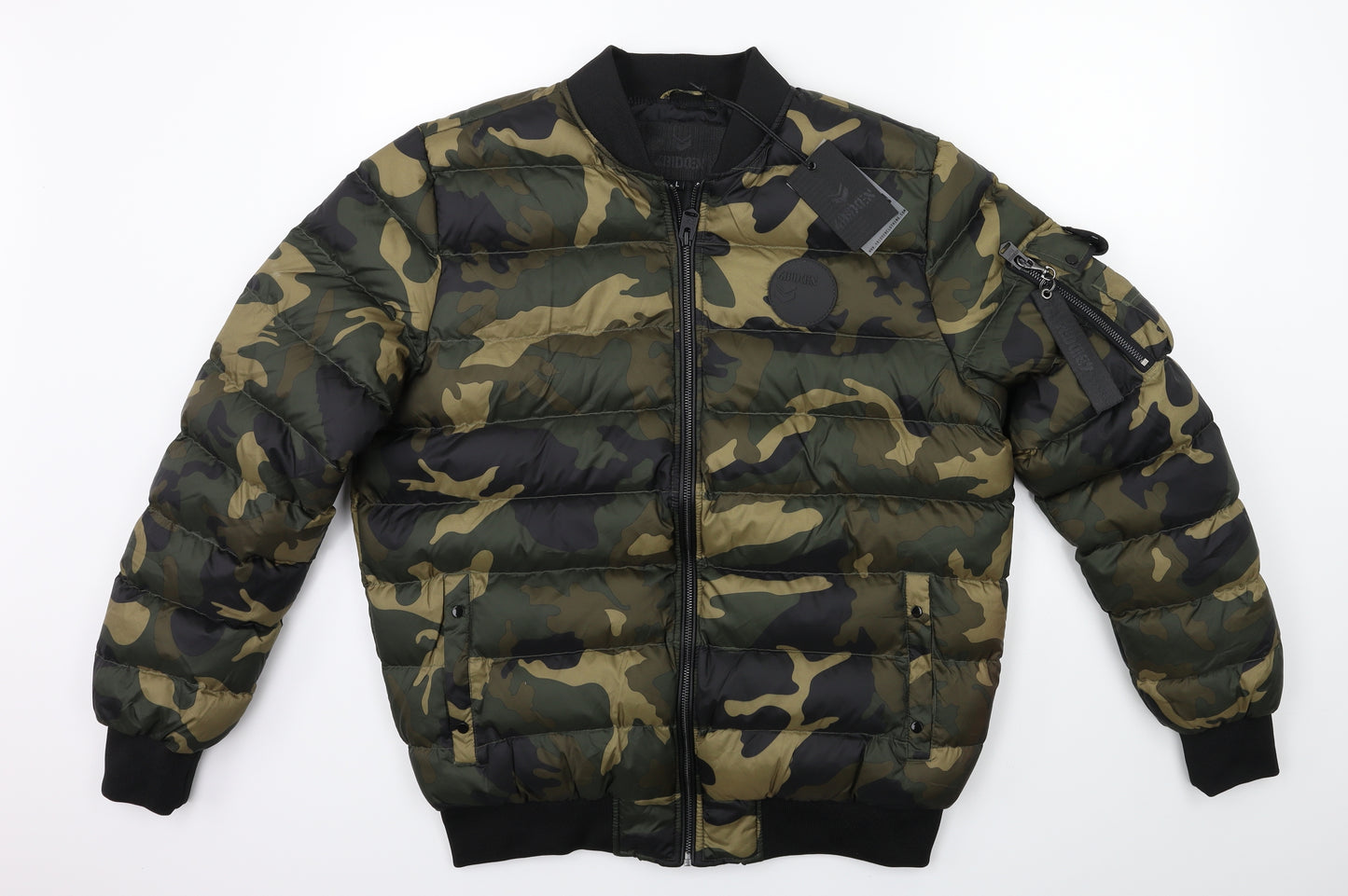 4Biden Mens Green Camouflage  Puffer Jacket Coat Size L