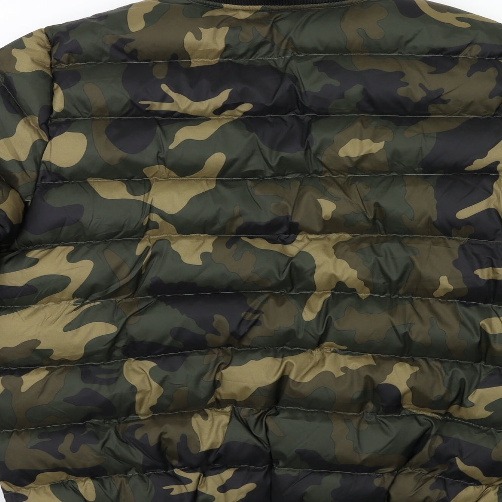 4Biden Mens Green Camouflage  Puffer Jacket Coat Size L