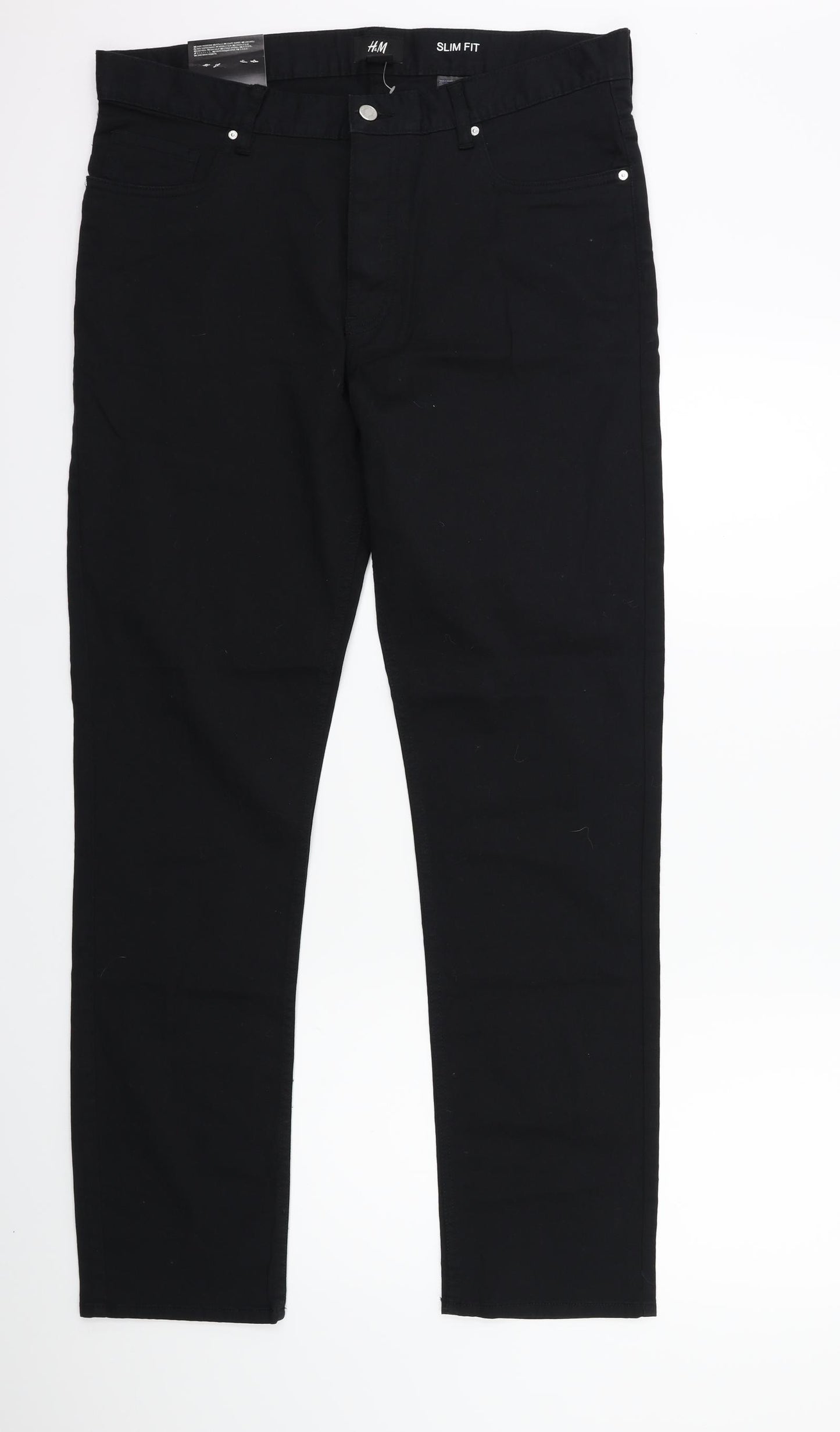 H&M Mens Black  Denim Straight Jeans Size 34 in L31 in