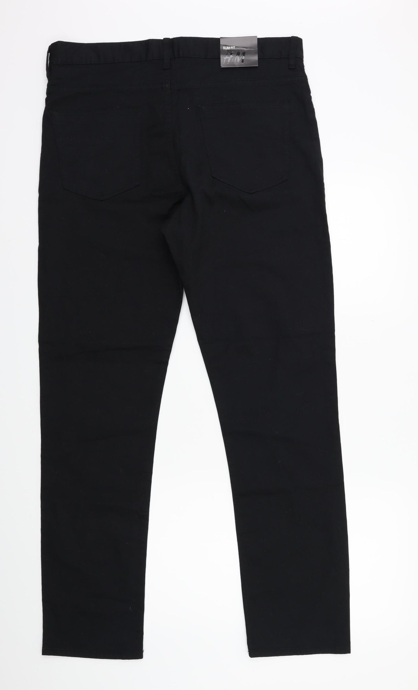 H&M Mens Black  Denim Straight Jeans Size 34 in L31 in